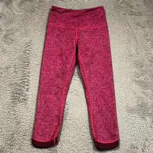 Lululemon‎ Leggings Transcend Crop Grapefruit Paradise Pink Grape Women's 6